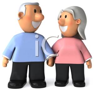 300x291 Art Image A Cute Elderly Couple Holding Hands And Smiling At Each