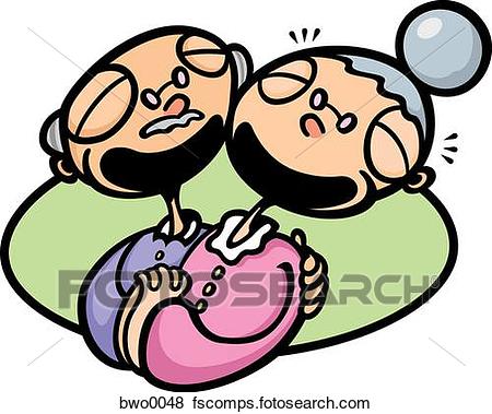 450x379 Stock Illustration Of An Elderly Couple Laughing Bwo0048