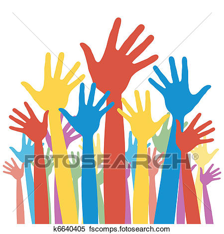 450x470 Clipart Of General Election Voting Hands. K6640405