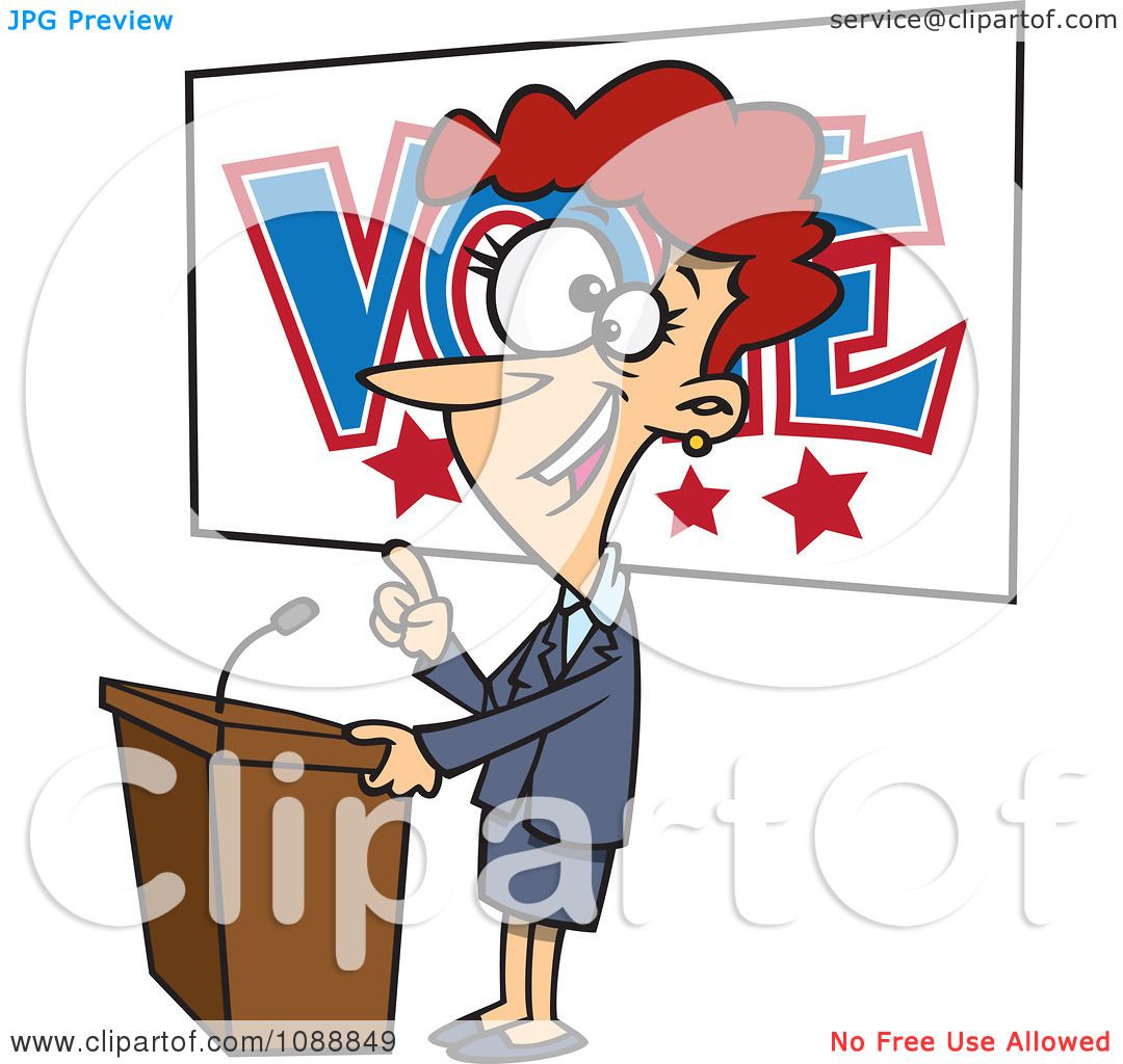 1080x1024 Clipart Female Politician Giving A Speech Before An Election