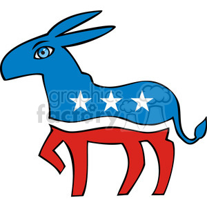 300x300 Royalty Free Democrat Donkey Cartoon 385634 Vector Clip Art Image