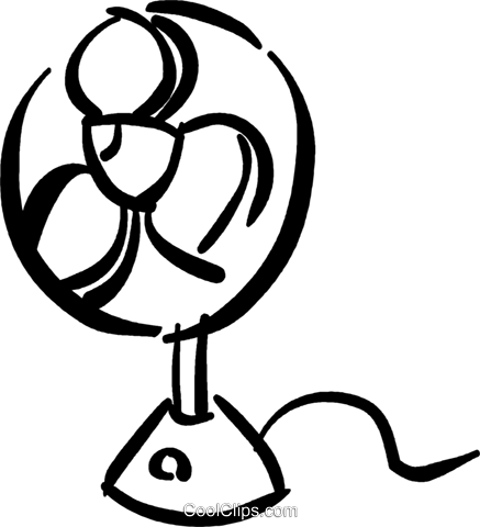 437x480 Electric Fan Royalty Free Vector Clip Art Illustration Vc037070