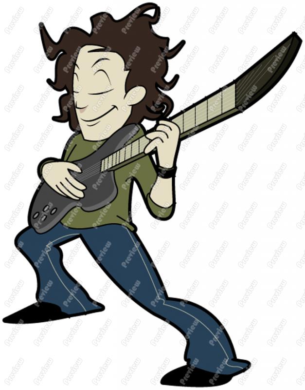 627x800 Man Playing Electric Guitar Character Clip Art