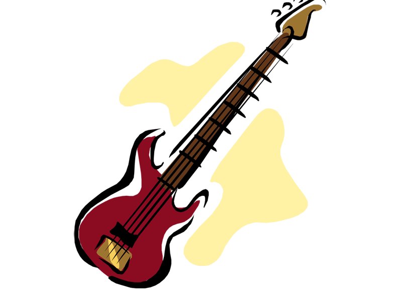 800x600 Cartoon Guitar Clipart