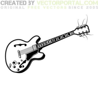340x340 Electric Guitar Free Vector 123freevectors