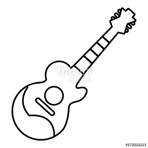 500x500 Guitar Icon. Outline Illustration Of Guitar Vector Icon For Web