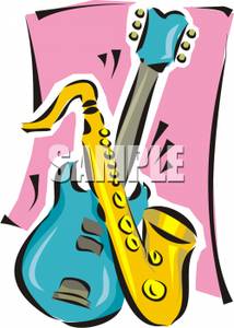 214x300 Art Image A Saxophone And An Electric Guitar