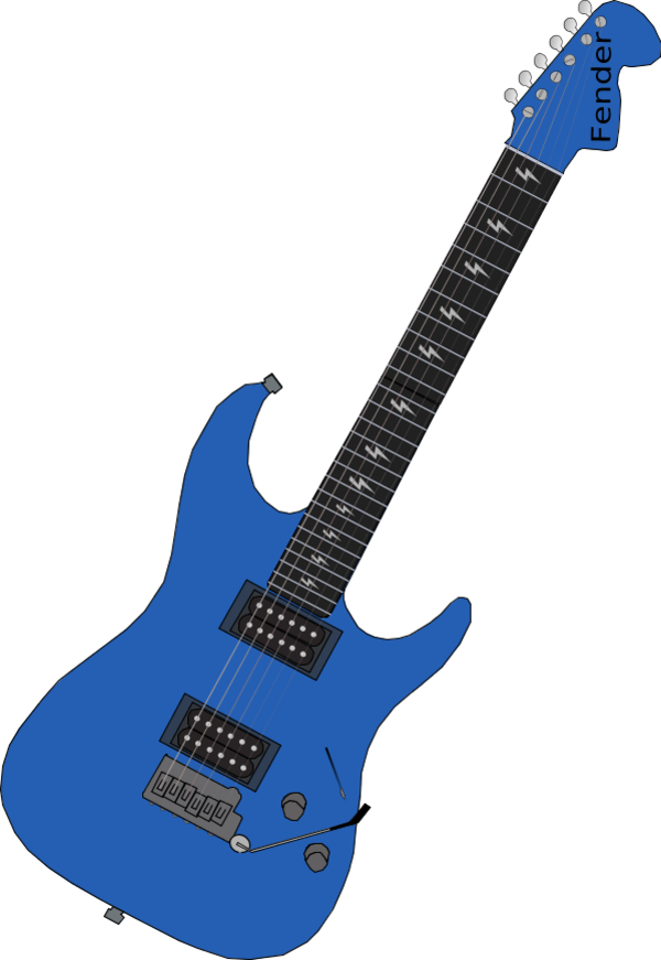 600x871 Blue Clipart Electric Guitar