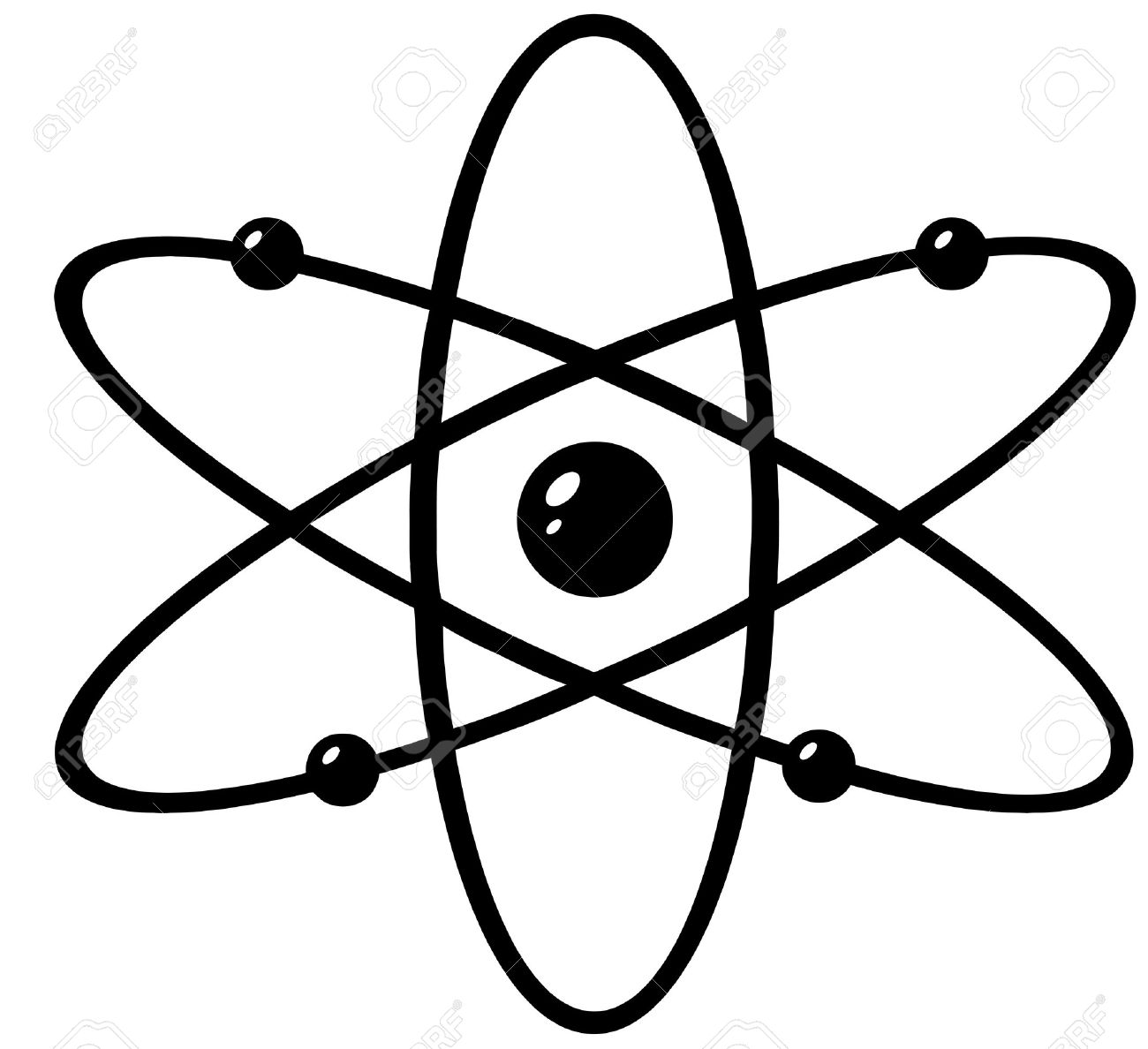 1300x1188 Black And White Atom Royalty Free Cliparts, Vectors, And Stock
