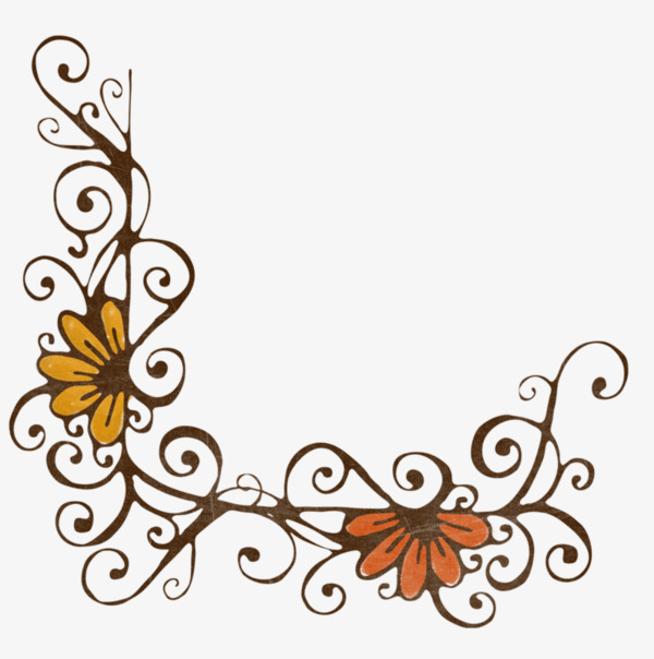 600x604 Elegant Flower Border, Flowers, Frame, Beautiful Border Png Image