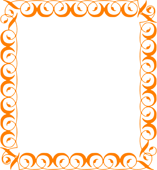 552x596 Orange Elegant Border Clip Art