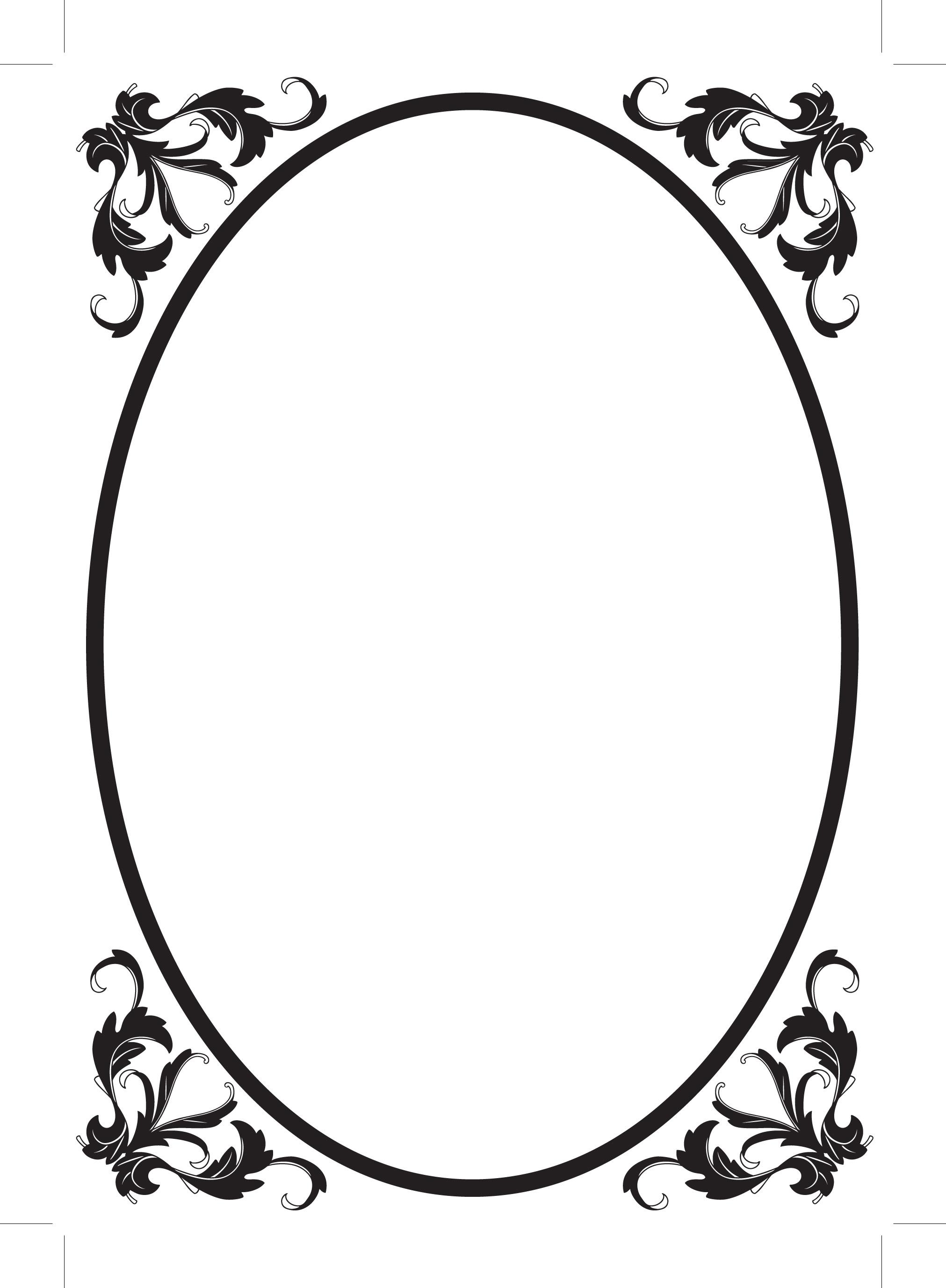 2023x2755 Oval Filigree Frame Clip Art