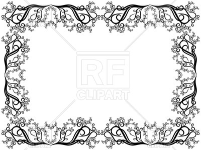 400x300 Elegant Frame Made Of Curly Floral Elements Royalty Free Vector