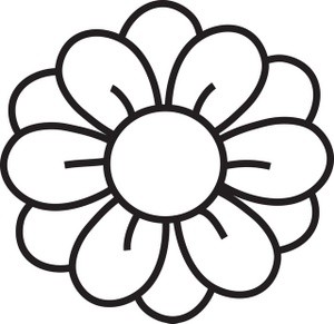 300x291 Flower Clipart Black And White Flowers