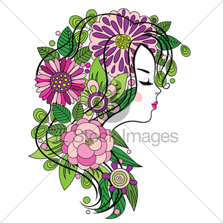 325x325 Beautiful Girl's Face On The Flower Background Gl Stock Images