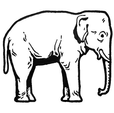400x396 Asian Elephant Clipart Black And White
