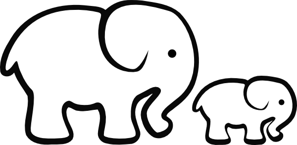 600x293 Baby Elephant Clipart Black And White Letters Format