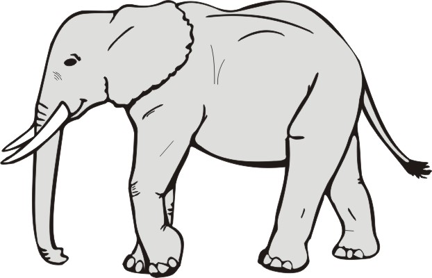 622x400 Elephant Clip Art Black And White Free Clipart 3