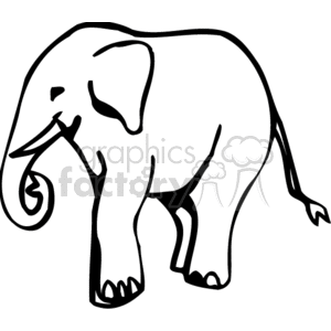 300x300 Royalty Free Black And White Elephant Silhouette 129653 Vector