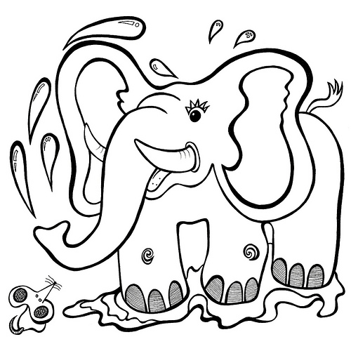 500x500 Hattie And Colin', Elephant And Mouse, Cartoon Animal Colouring
