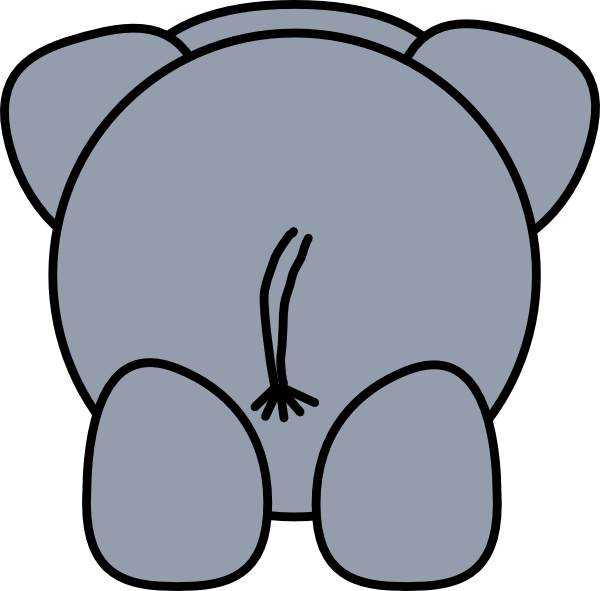 600x591 Elephant Rear Clip Art