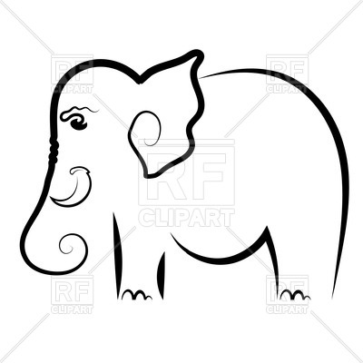 400x400 Outline Of Elephant Royalty Free Vector Clip Art Image