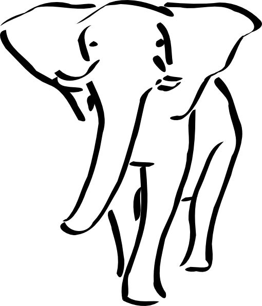 510x596 The Best Elephant Outline Ideas Easy Elephant