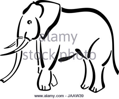 383x320 Outline Elephant Head Animal Stock Vector Art Amp Illustration