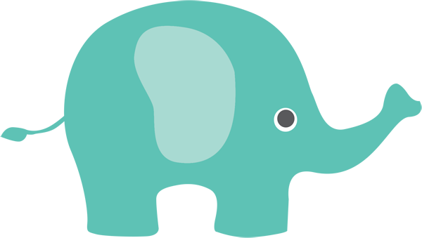 600x339 Elephant Clipart Teal