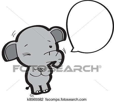 450x403 Clipart Of Elephant Cartoon K8565582