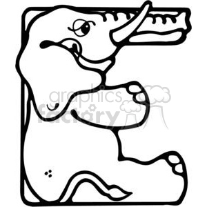 300x300 Royalty Free Letter E Elephant 380262 Vector Clip Art Image