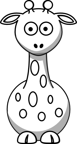 318x597 Black And White Giraffe Clipart