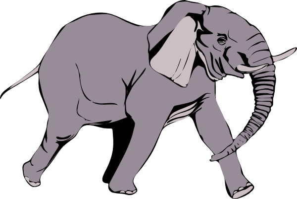 600x401 Elephant Clip Art Black And White Free Clipart 5