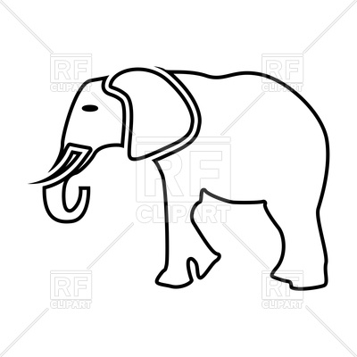 400x400 Elephant Outline Royalty Free Vector Clip Art Image