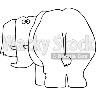 400x400 Free Vector Clip Art Illustration Of A Black And White Elephant