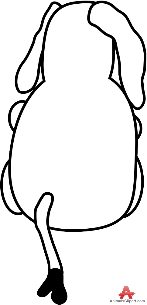 484x999 Sitting Elephant From The Back Outline Free Clipart Design Download