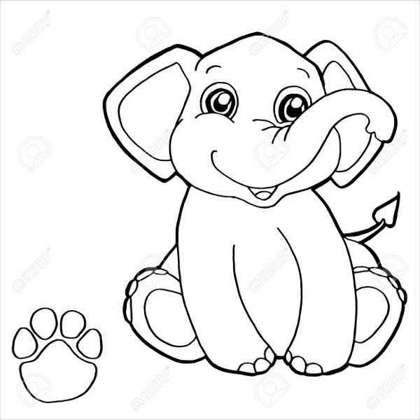 600x600 Elephant Coloring Pages