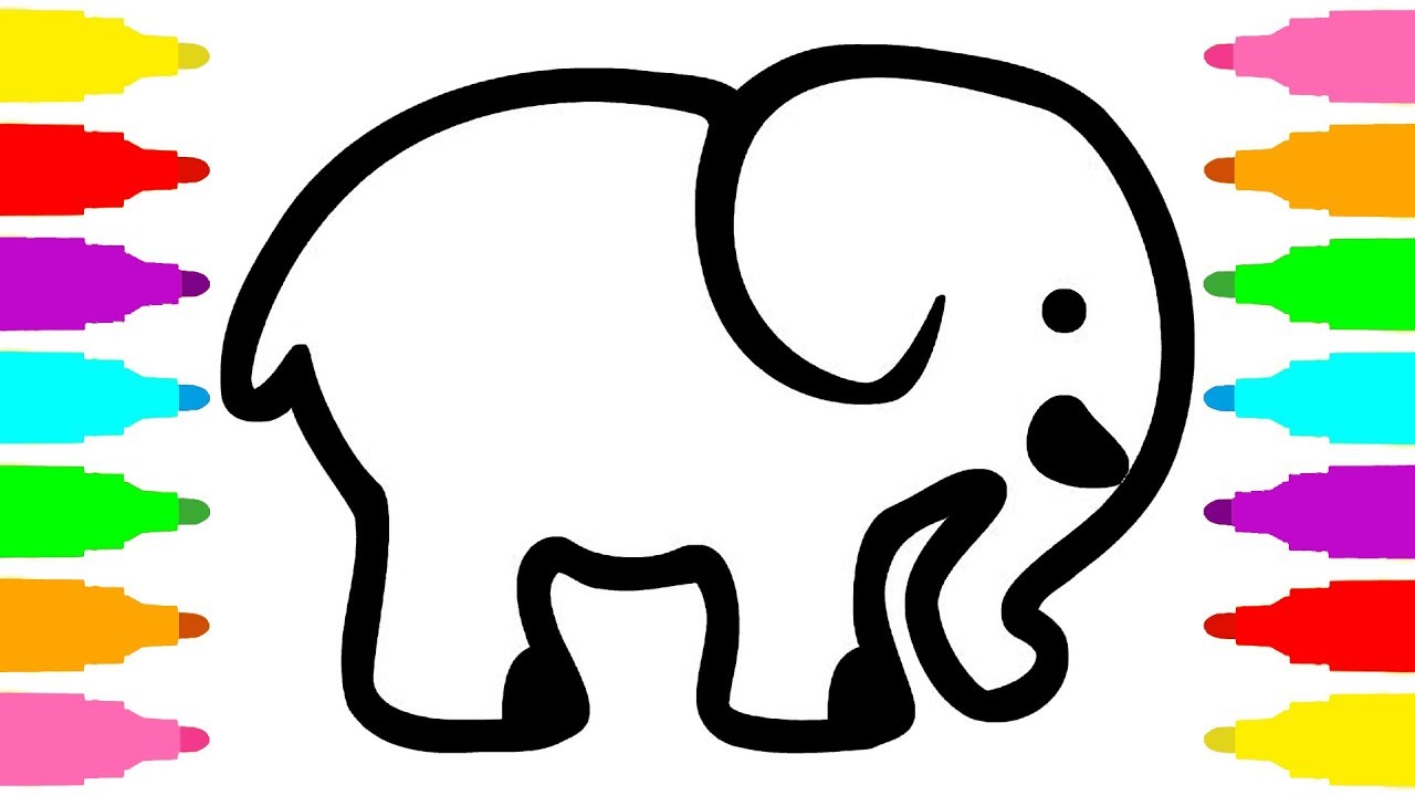 1280x720 Learn Colors With Drawing And Coloring Elephant For Kids Children