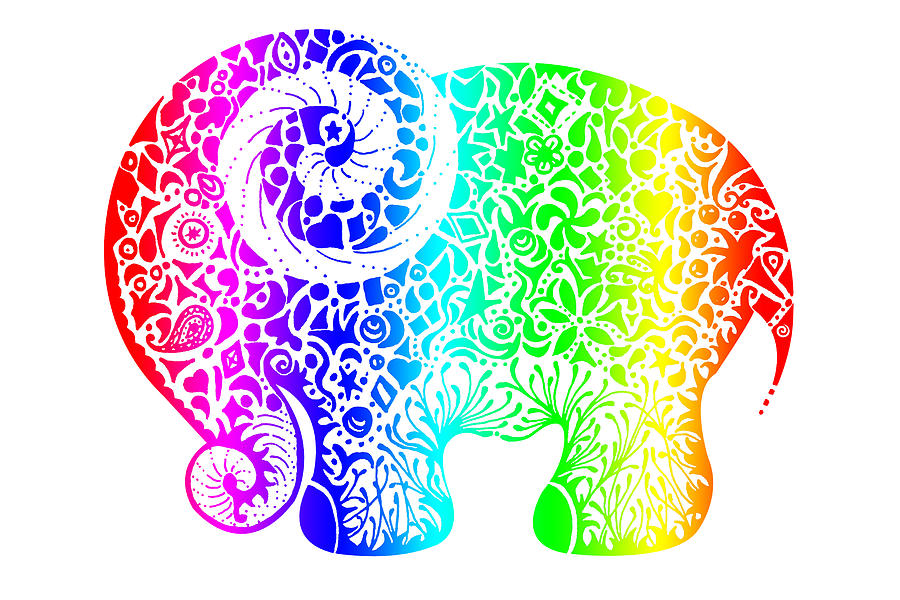 900x600 Rainbow Clipart Elephant