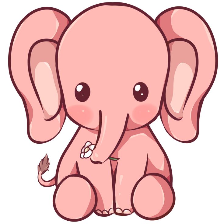736x736 Elephant Clipart Kawaii
