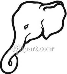 273x300 Elephant Face Clipart Black And White