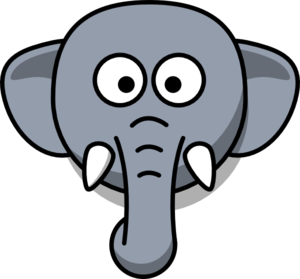 300x279 Elephant Head Clip Art