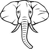 168x170 Elephant Head Clipart