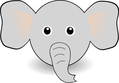 413x288 Clipart Elephant Face