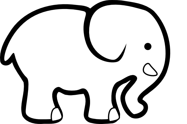 600x399 Simple Side View Elephant Head Clipart