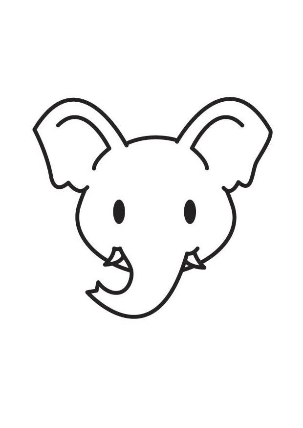 620x875 Elephant Head Coloring Page Elephant Head Outline Free Download