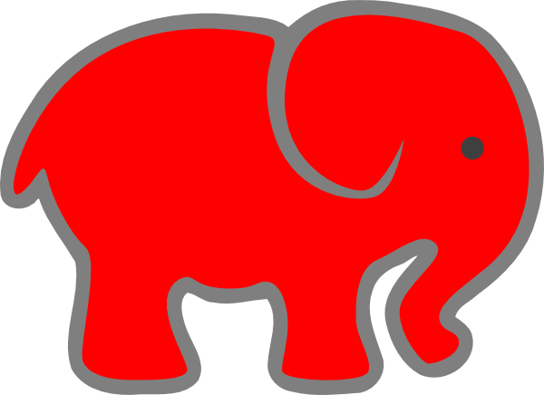600x436 Red Baby Elephant Clip Art