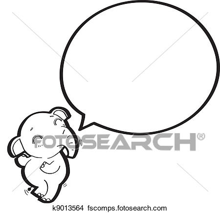 450x437 Clipart Of Cartoon Elephant With Speech Bubble K9013564