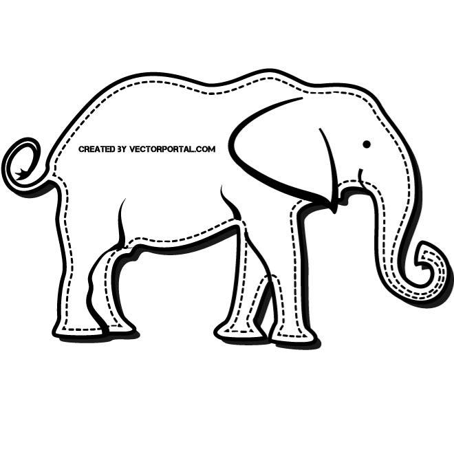 660x660 Elephant Patch Vector