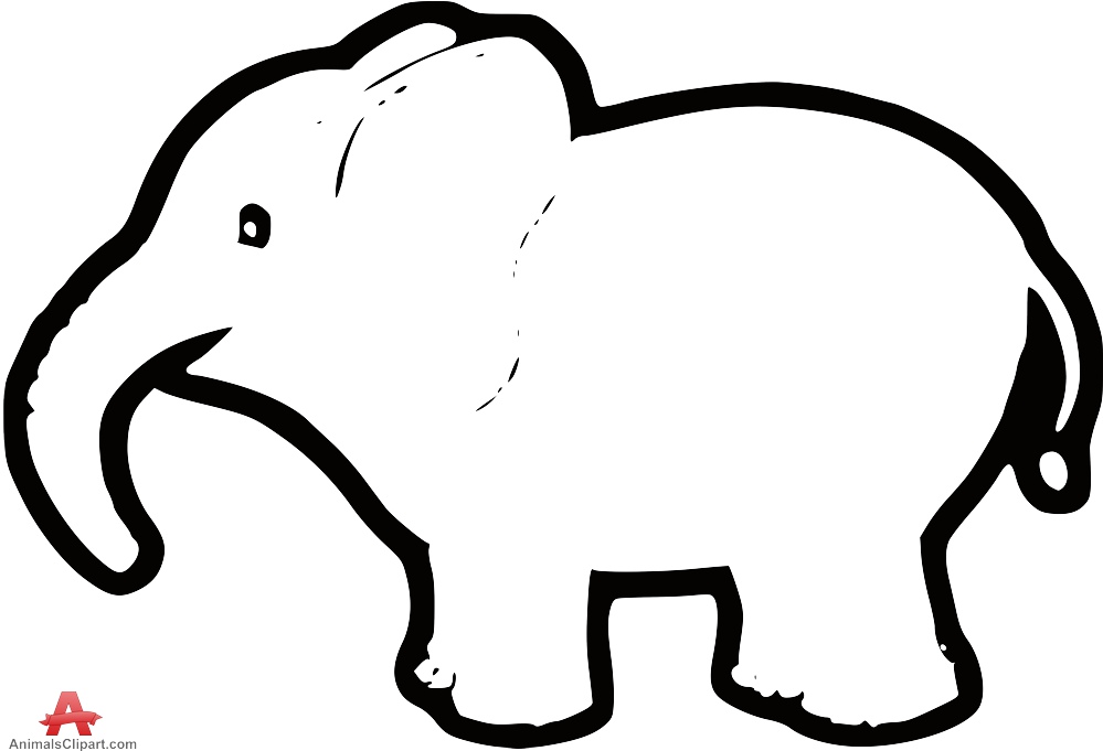 999x681 Outline Baby Elephant Free Clipart Design Download